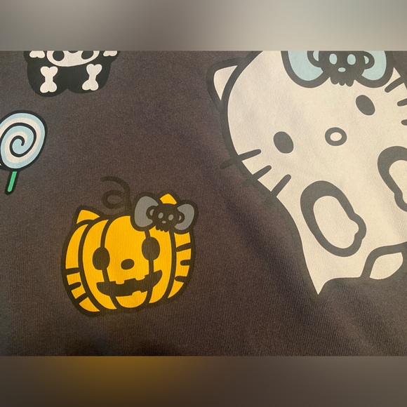 NWT Halloween Hello Kitty Friends Sanrio sweatshirt fleece ghost Keroppi 🐸 👻 - Picture 7 of 12